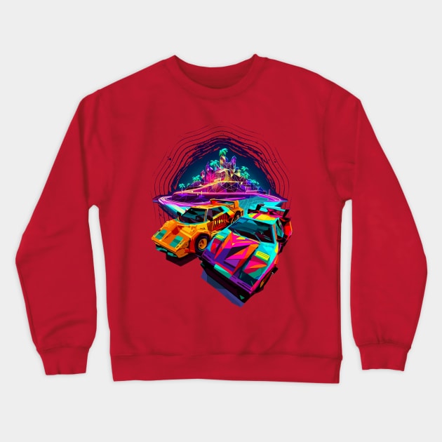 Neon Race Crewneck Sweatshirt by LivMat